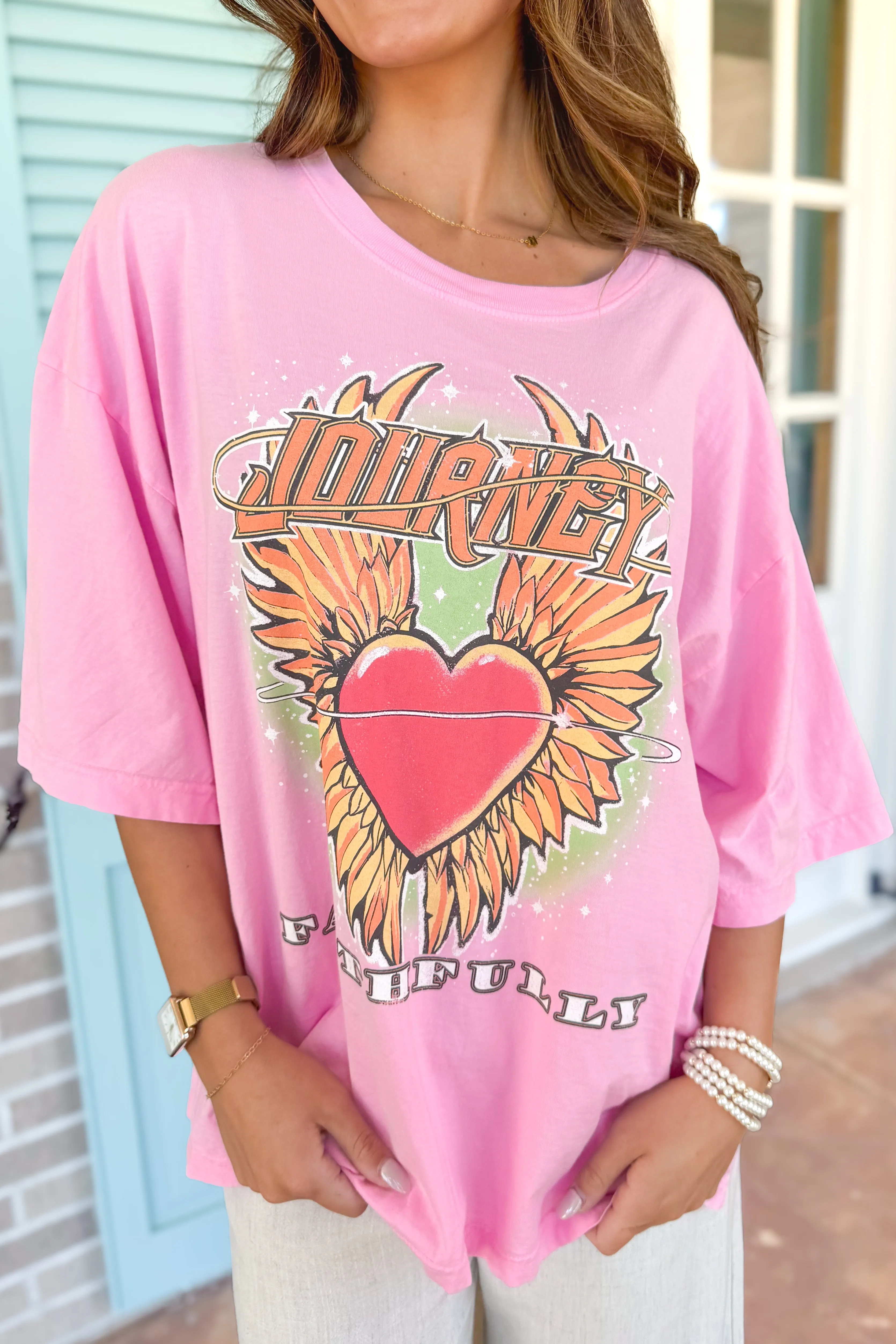 Faithfully Journey Oversized Graphic Tee