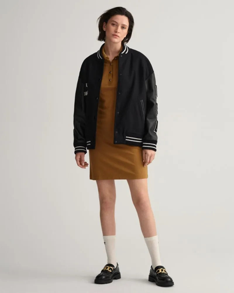Gant Apparel Womens JERSEY POLO DRESS 210/ROASTED WALNUT