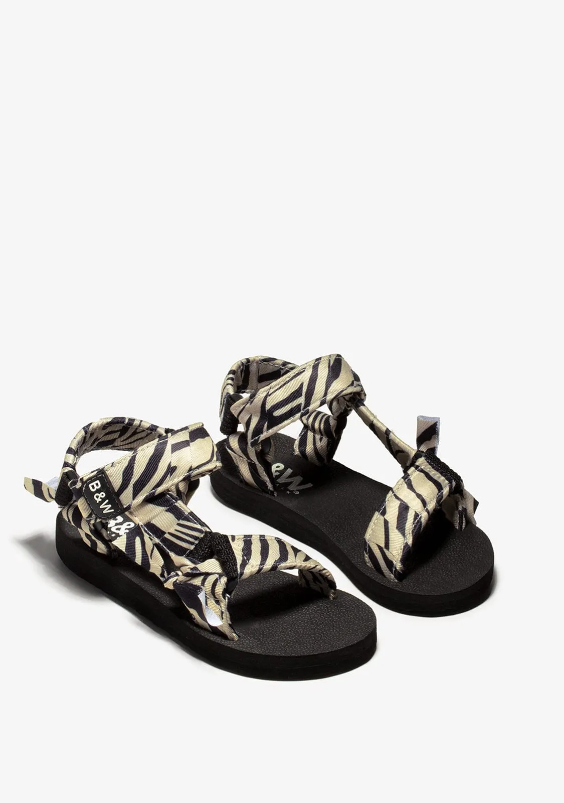 Girl's Zebra Sandals B&W