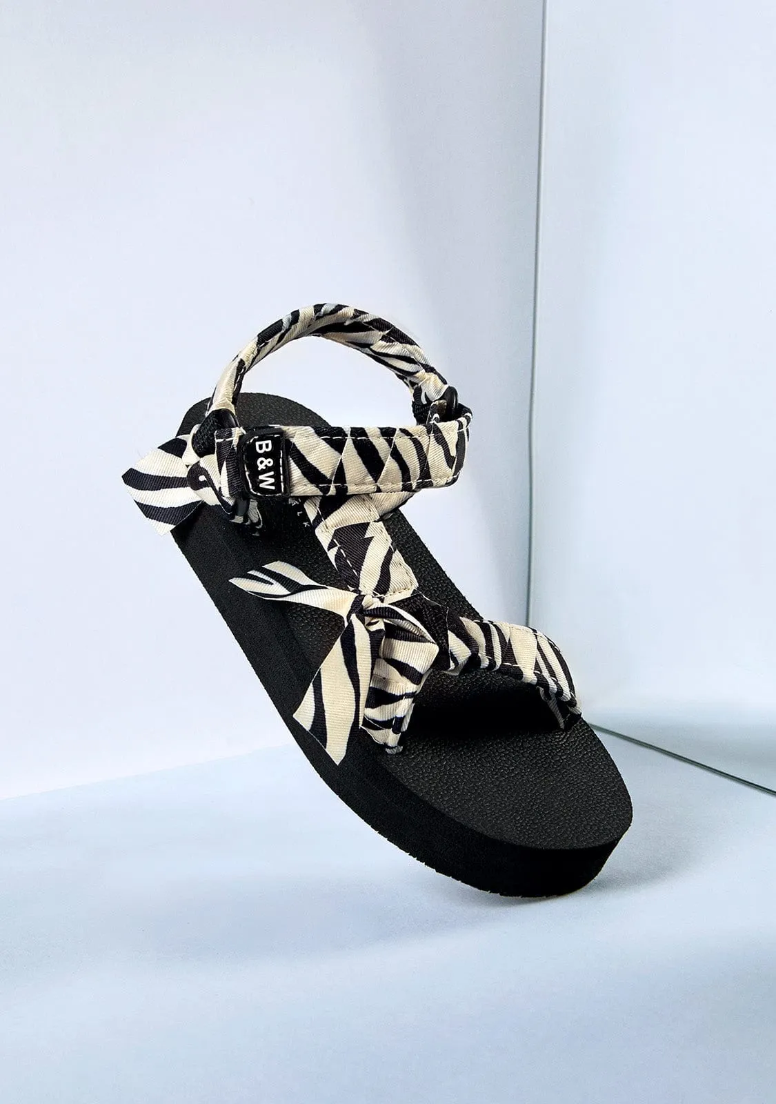 Girl's Zebra Sandals B&W