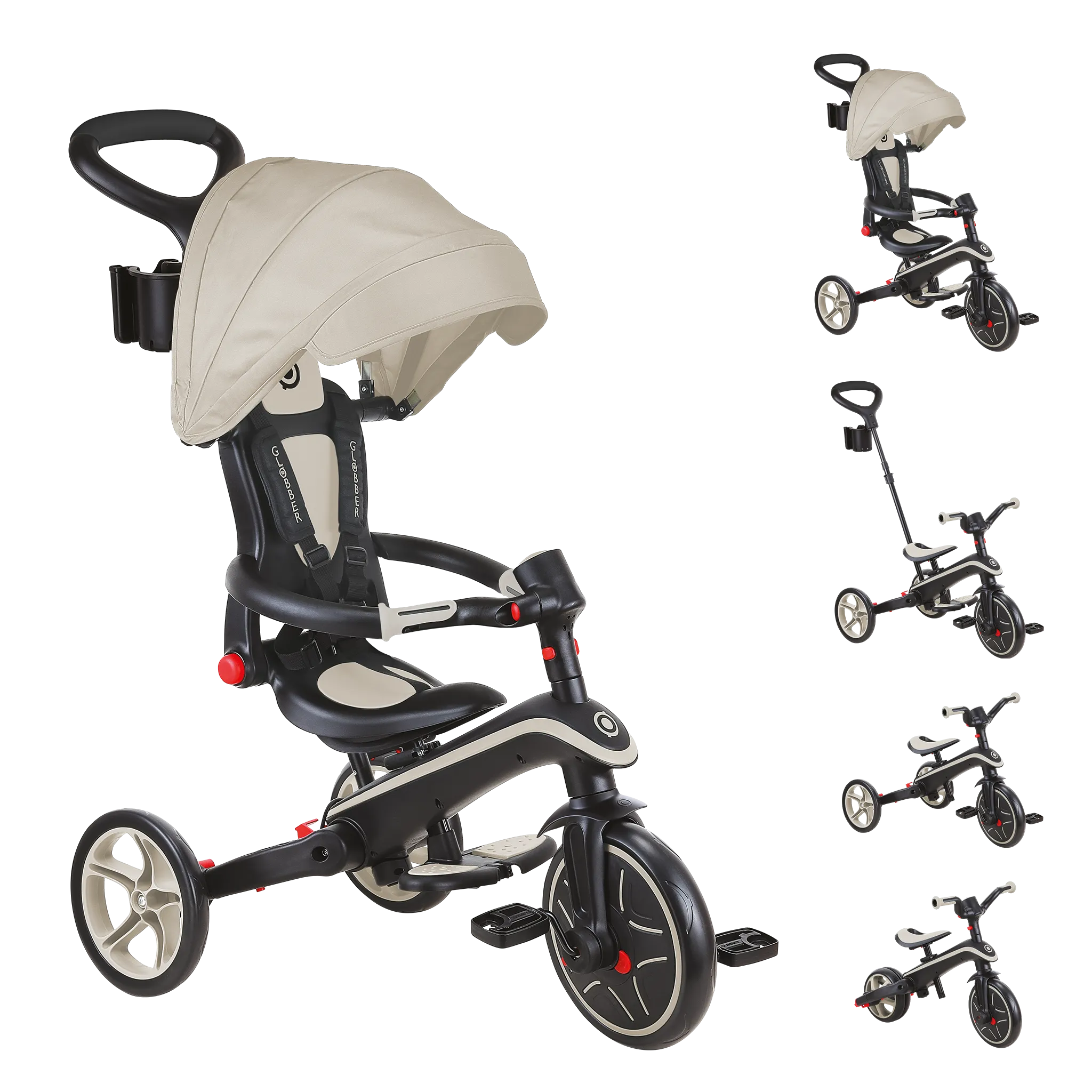Globber Foldable Explorer Trike  4 in 1 - with Parent Handle