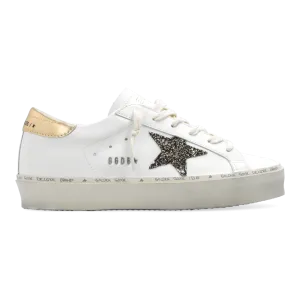 Golden Goose Hi Star Leather Upper Glitter Star Laminated Heel Metal Letterring GWF00118.F004724.11543