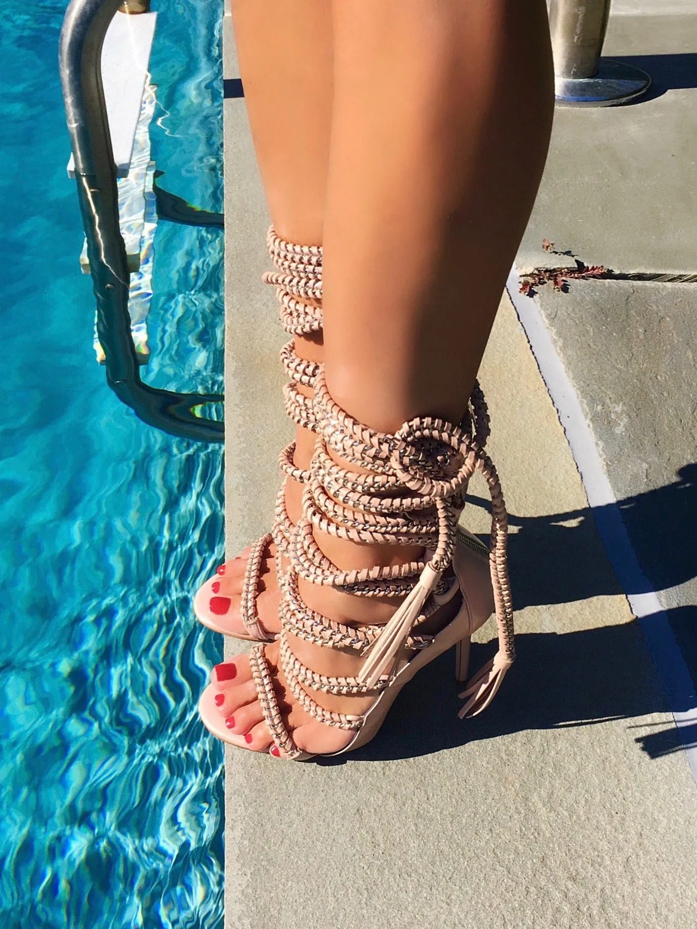 IMENA II NUDE CALF SANDALS