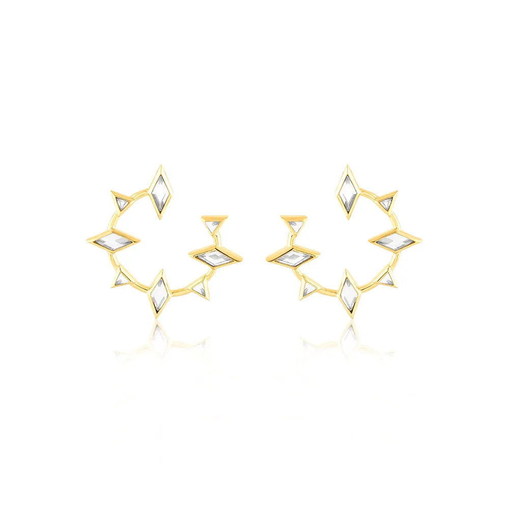 Isharya Lumen Spike Hoop Earrings In 18Kt Gold Plated