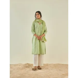 Lahario Dhwani Kurta Set Green (Set Of 3)