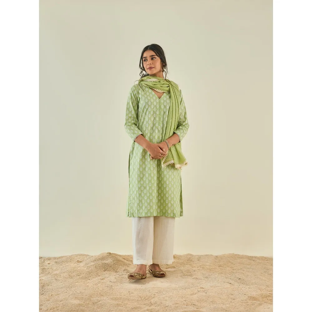 Lahario Dhwani Kurta Set Green (Set Of 3)