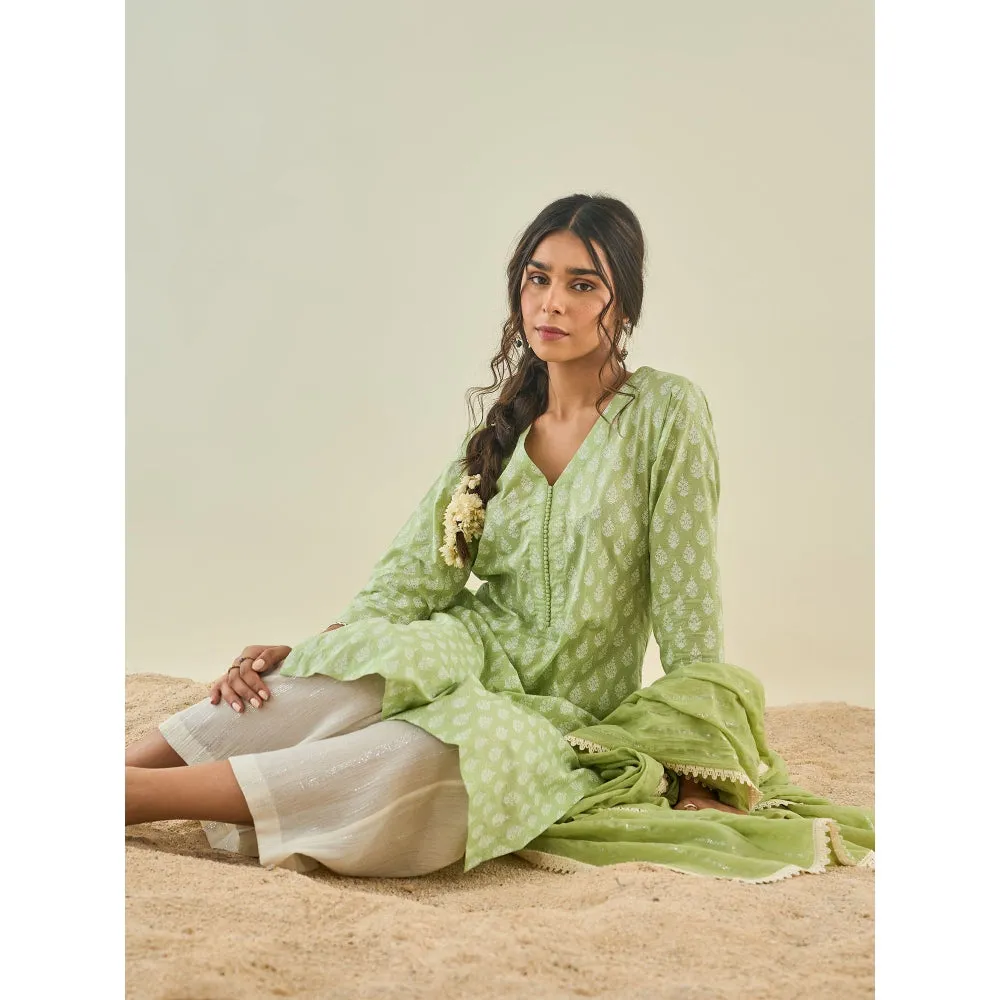Lahario Dhwani Kurta Set Green (Set Of 3)