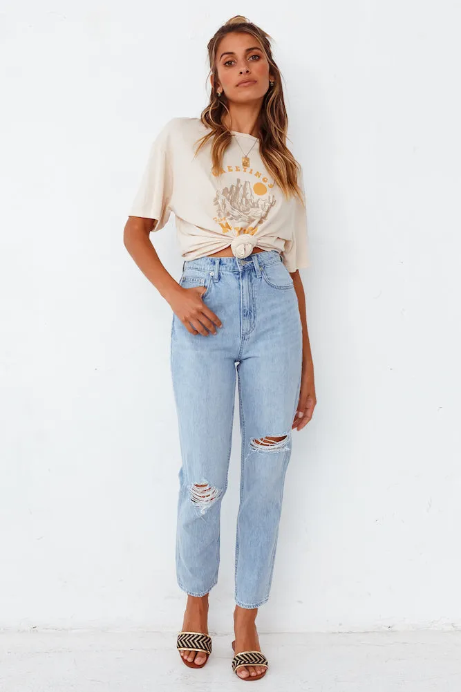 LEE High Mom Oxy Destruct Jeans Blue