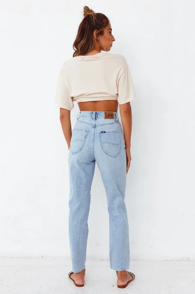LEE High Mom Oxy Destruct Jeans Blue