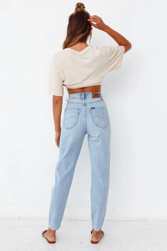 LEE High Mom Oxy Destruct Jeans Blue