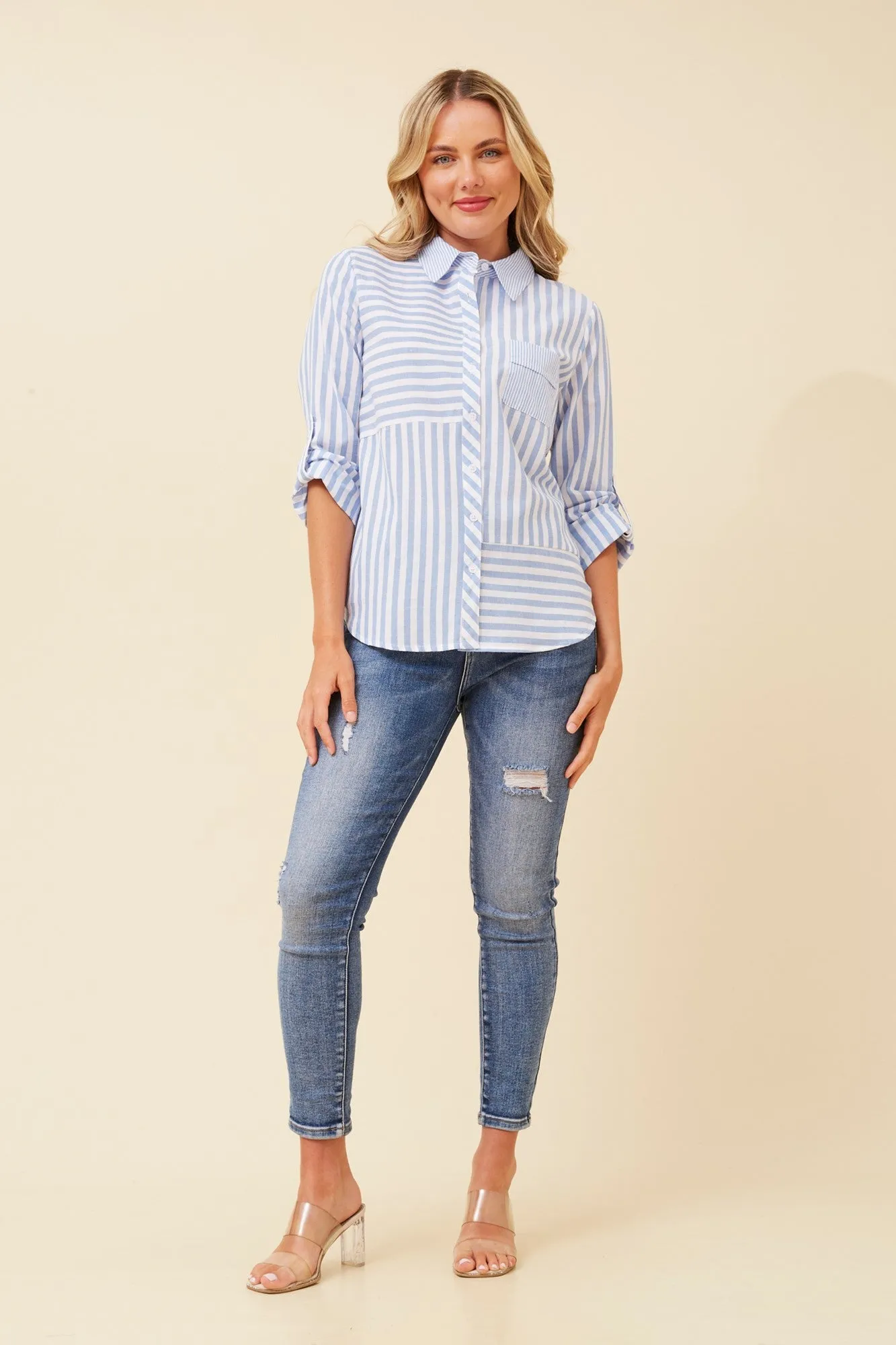 LINCOLN STRIPE PRINT SHIRT