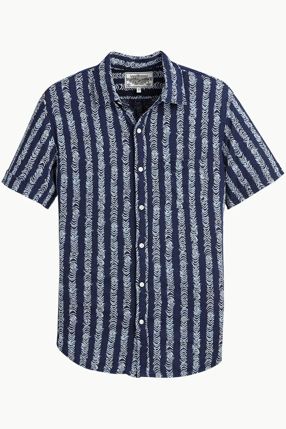 Men's Navy Tribal Print Knit Shirt