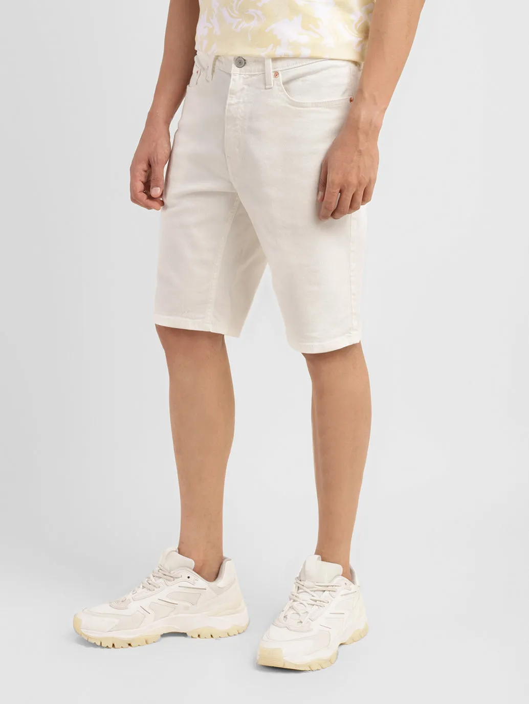 Men's White Regular Fit Shorts