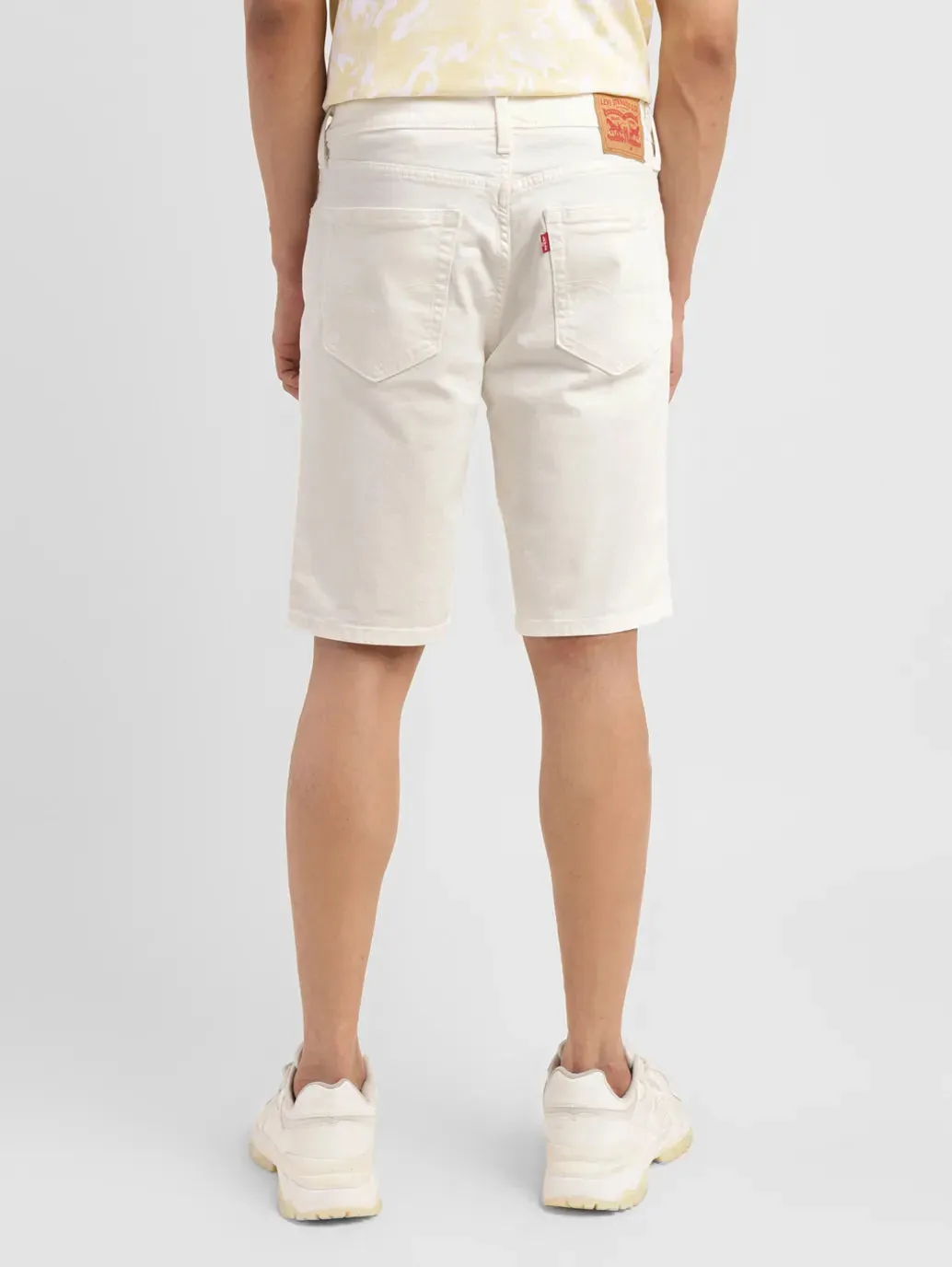 Men's White Regular Fit Shorts