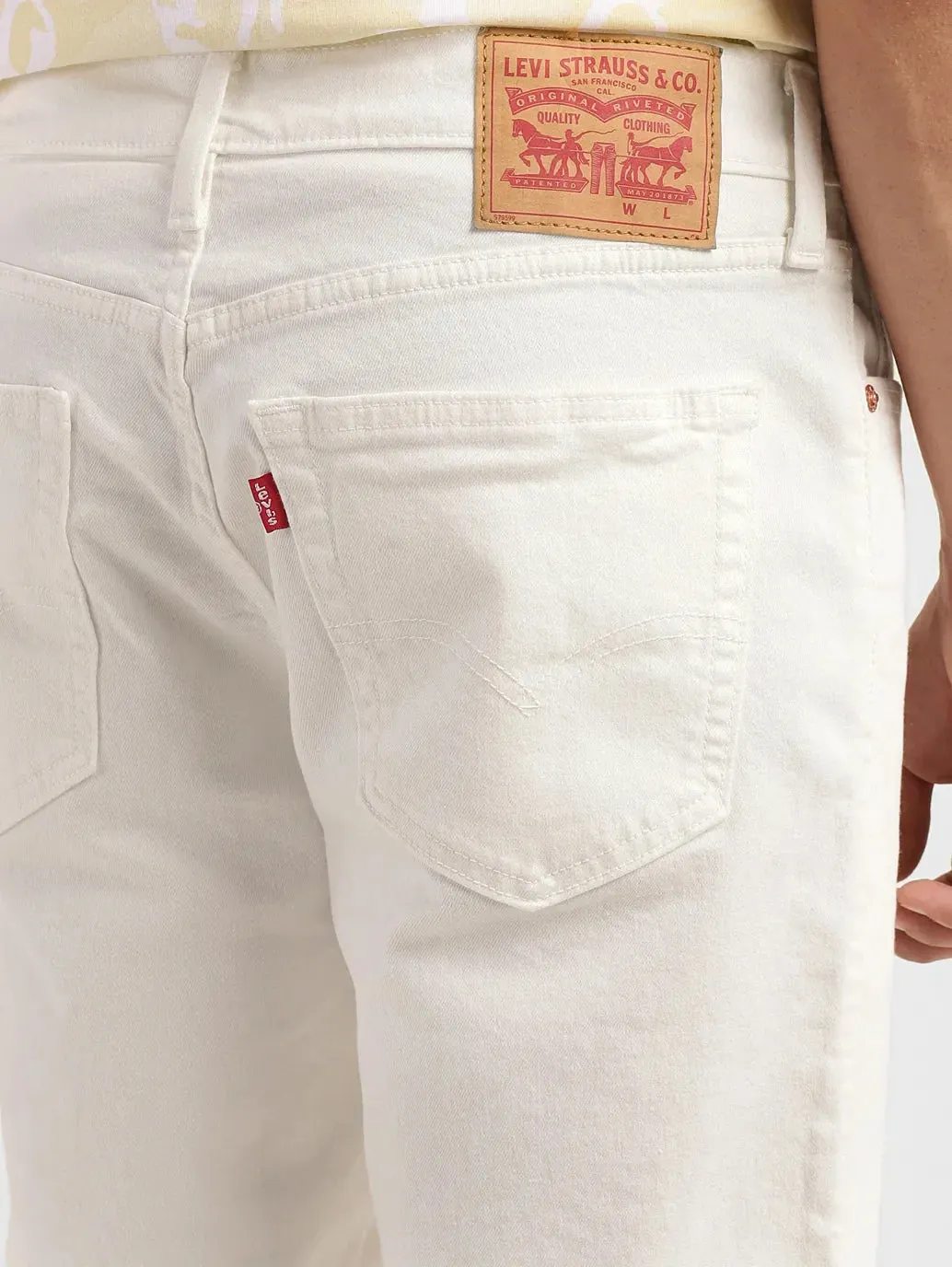 Men's White Regular Fit Shorts