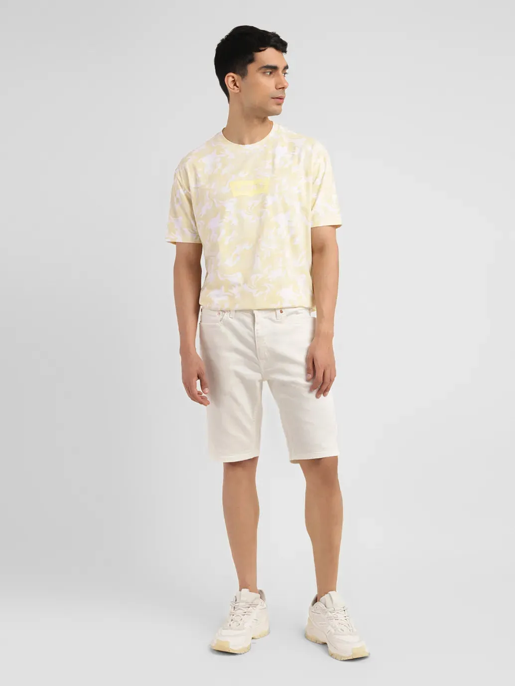 Men's White Regular Fit Shorts
