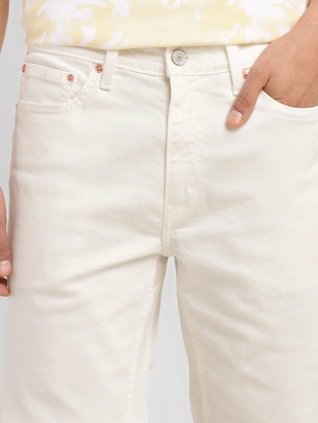 Men's White Regular Fit Shorts