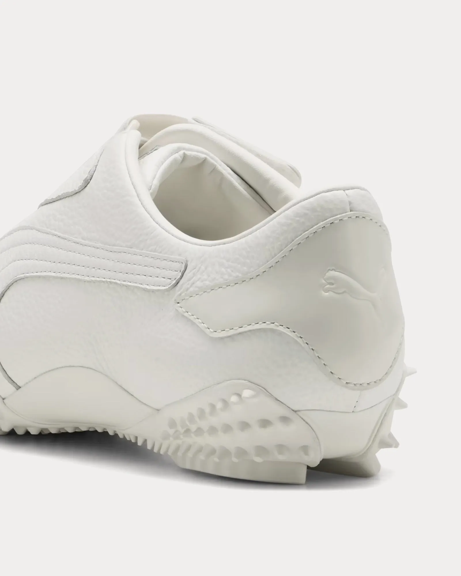 Mostro Leather Frosted Ivory Slip On Sneakers