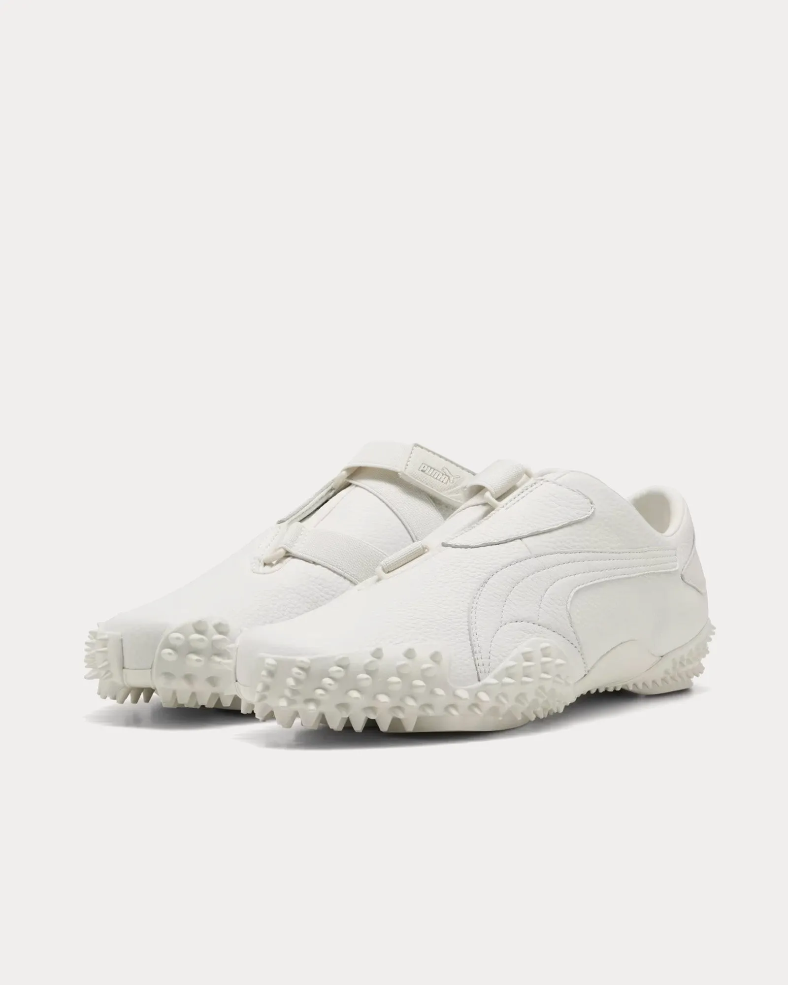 Mostro Leather Frosted Ivory Slip On Sneakers