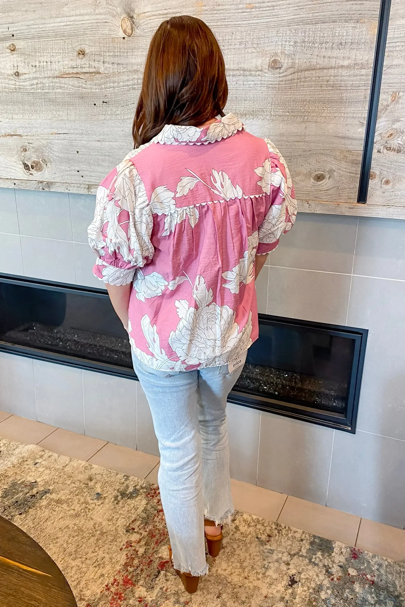 New Perspective Floral Print Pink Top