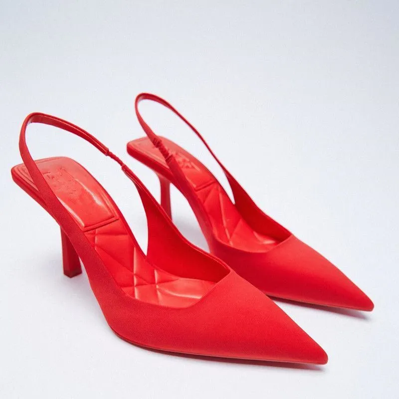 New Women's Closed Toe Red Single Shoes