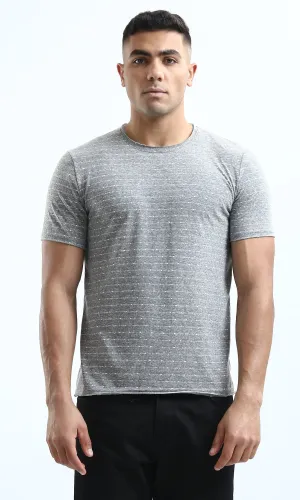 O190365 Heather Medium Grey Short Sleeves Slip On Tee
