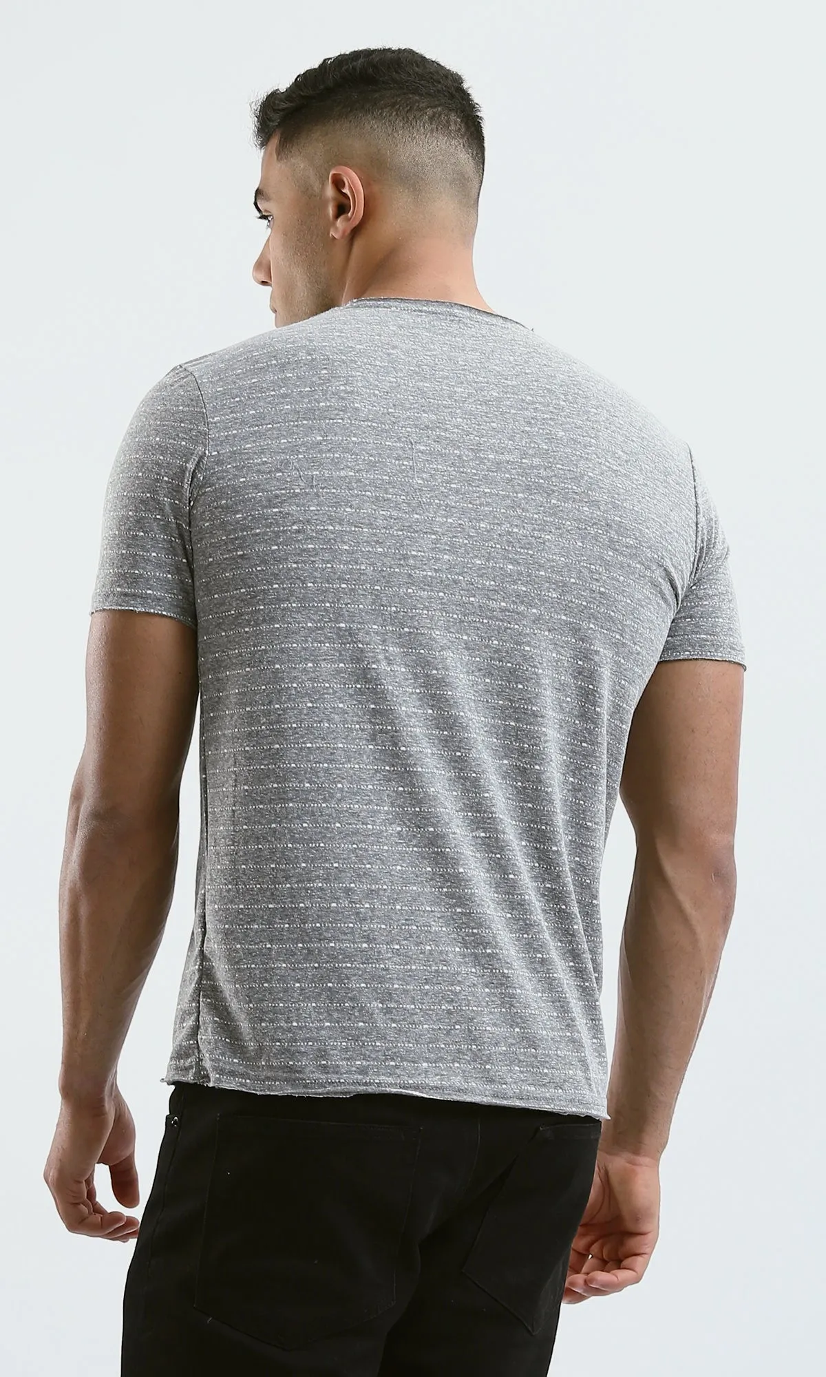 O190365 Heather Medium Grey Short Sleeves Slip On Tee