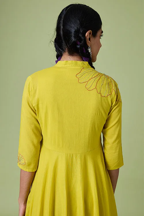 Okhai 'Summer Love' Pure Cotton Hand Embroidered Mirror Work Dress