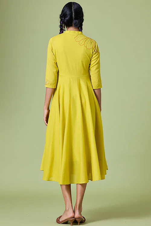 Okhai 'Summer Love' Pure Cotton Hand Embroidered Mirror Work Dress