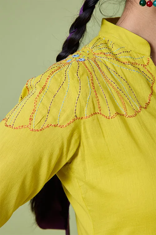 Okhai 'Summer Love' Pure Cotton Hand Embroidered Mirror Work Dress