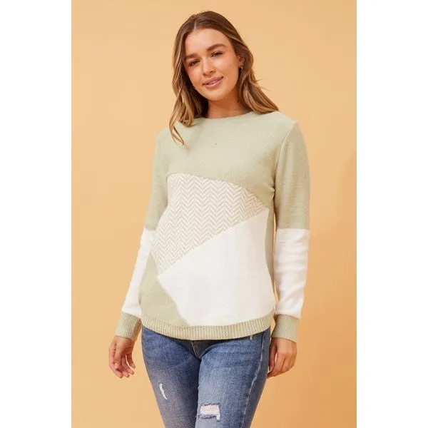 OTIS COLOUR BLOCK KNIT JUMPER