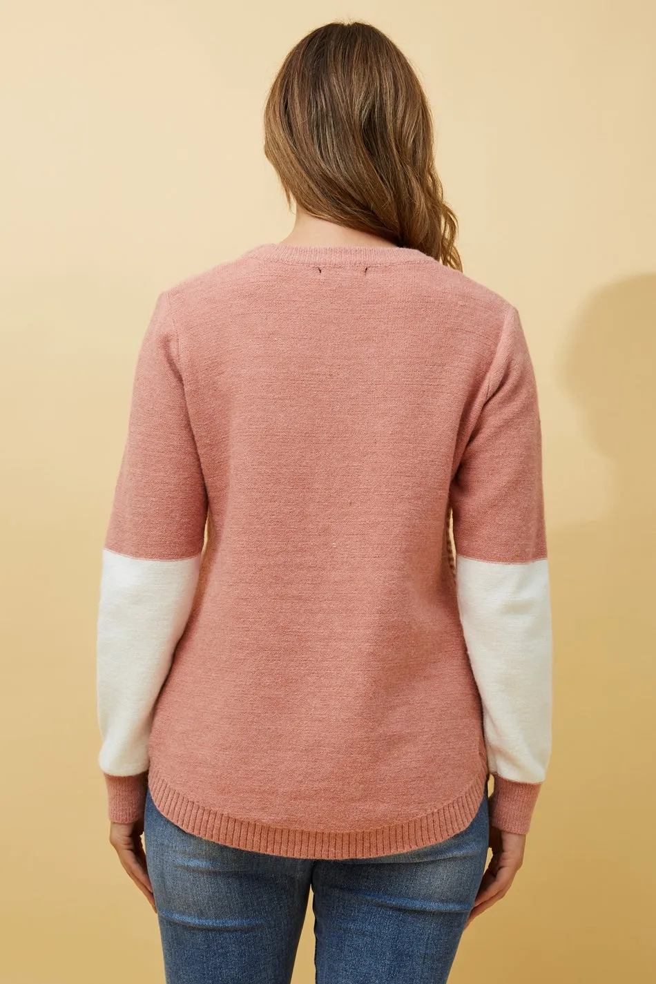 OTIS COLOUR BLOCK KNIT JUMPER