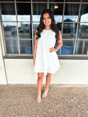 Pleated Detail Sleeveless Dress
