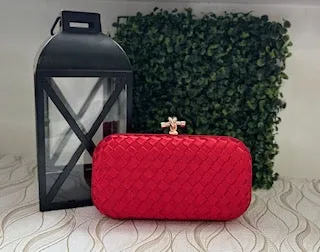 Plus red clutch bag
