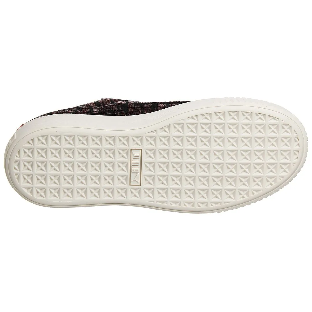 Puma Basket Platform VR Womens Pink/Black Trainers