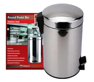 Red Back Pedal Bin - 12L