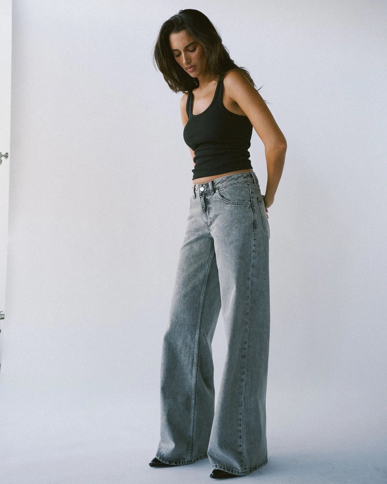 Rhue Wide Jeans TALL - Ash Grey