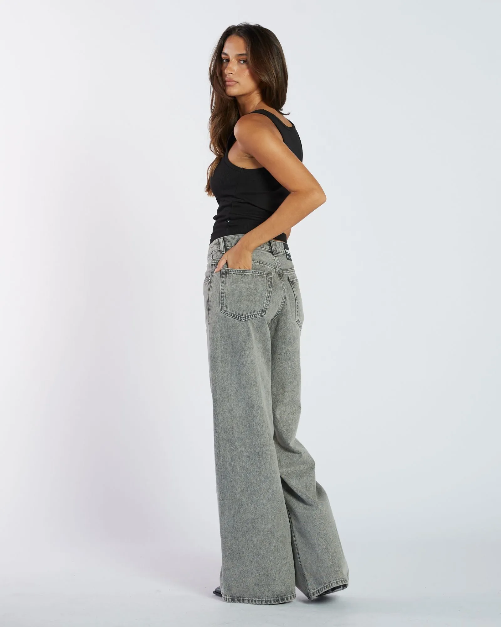 Rhue Wide Jeans TALL - Ash Grey