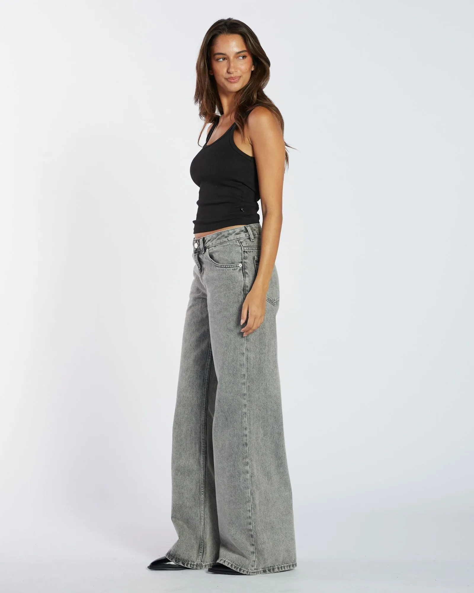 Rhue Wide Jeans TALL - Ash Grey