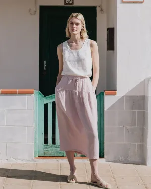 RYE two-tier linen skirt