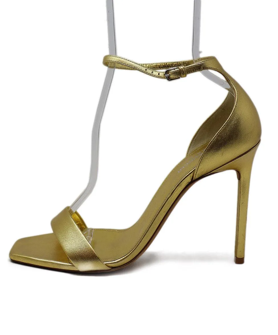 Saint Laurent Gold Leather Sandals sz 10