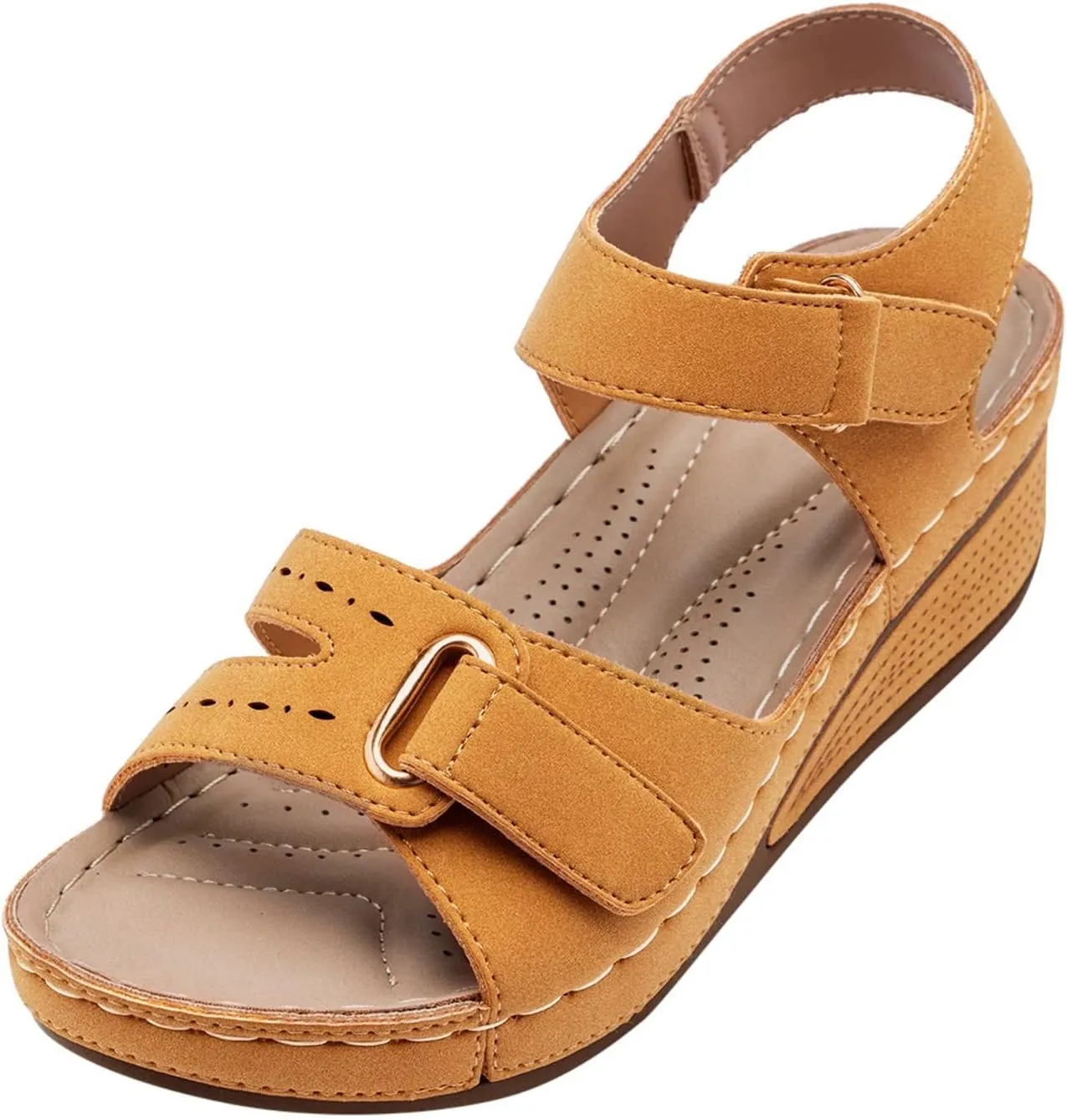 Sandals for Women 2025, Soft & Stylish Wedge Sandals for Effortless Comfort 2025 Leather Orthopedic Walking Platform
