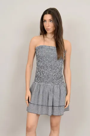 Sandea Shoulder Strap Shirred Mini Dress