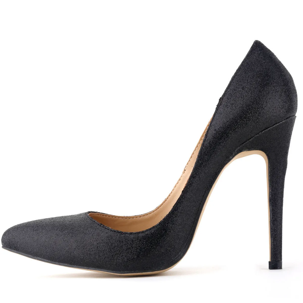 Sexy Pointed Shining Fabric Shallow Heel Shoes