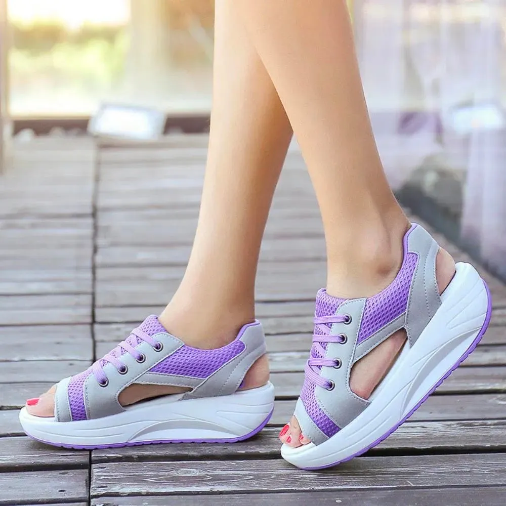 Shake shoes and sandals with high fishmouth and thick bottom in summer