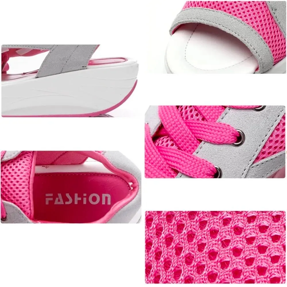 Shake shoes and sandals with high fishmouth and thick bottom in summer