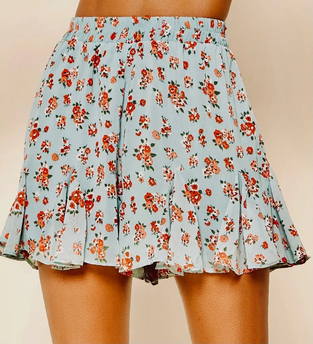 Shelli Floral Drawstring Shorts(Bottoms Only)