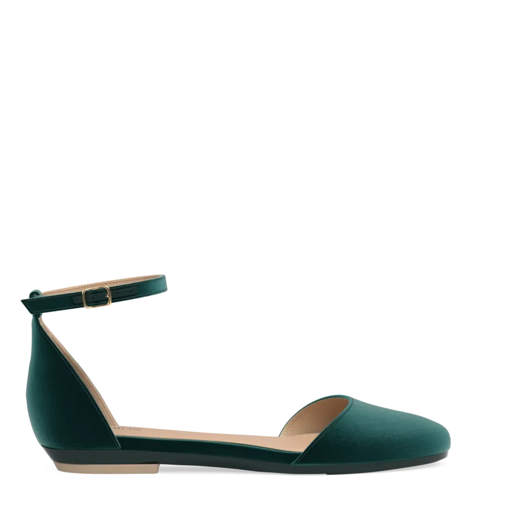 The Jocelyn - Forest Velvet Flat