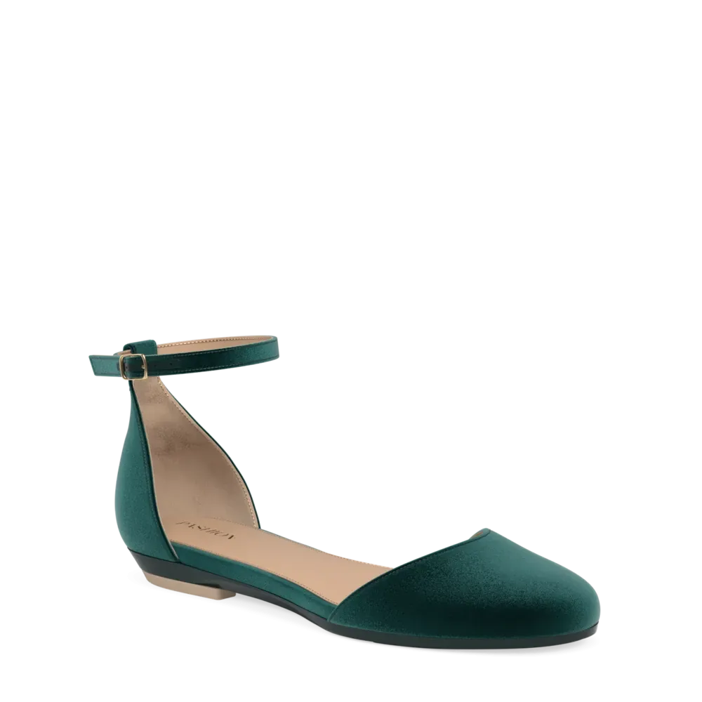 The Jocelyn - Forest Velvet Flat