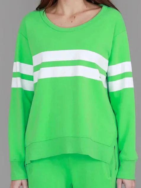 Theresa Stripe Jumper - Apple Green (Plus Size)